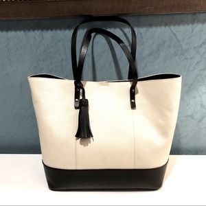 Pristine Cole Haan Large Ivory Black Tote